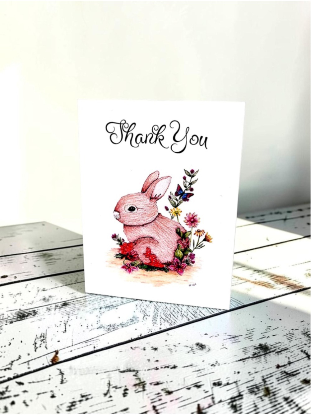 Floral Bunny Notecards 4.25 x 5.5 - Picture 3 of 5
